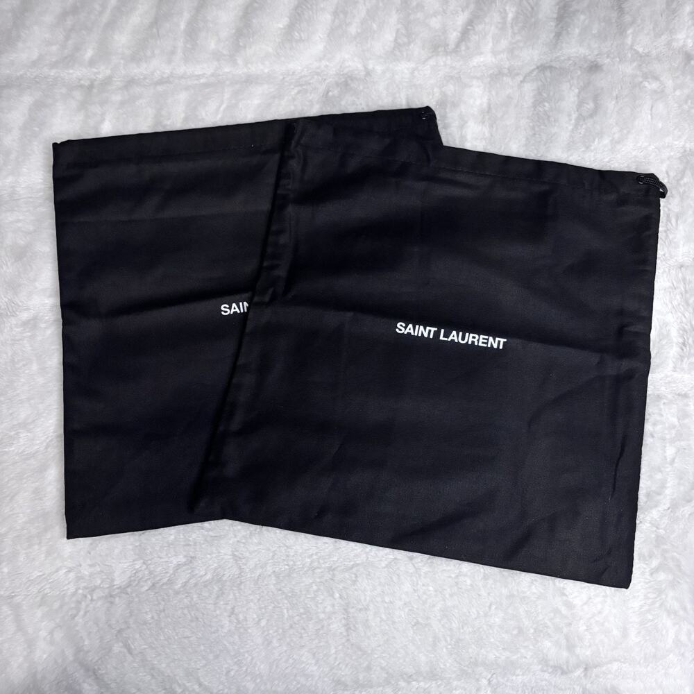 NEW Saint Laurent Dust Bag Drawstring Shoe Dustbag Set Black 11 x 12 in